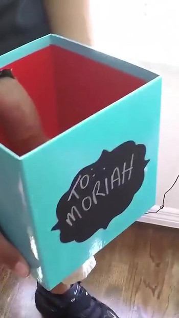Emotional moment from "BFFS - Two Cute Girls Sydney Cole And Moriah Tyler Receive Naughty Gifts In Boxes From Kinky Dudes"