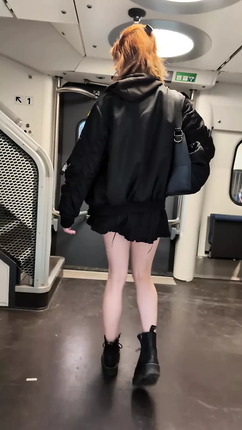 Pissing and Squirting in a Busy Train During the Day