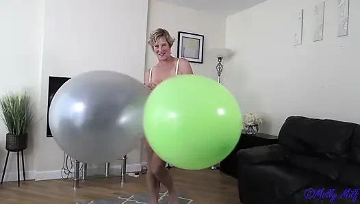 Hot MILF Having Fun with a Big Balloon
