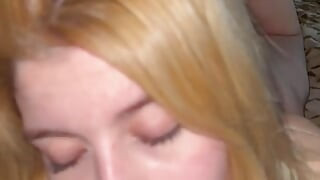 Blowjob blonde teen girl chokes...