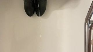 Pee and cum on my GF leather boots