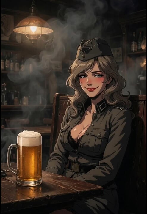 Quente esposa anime em um pub