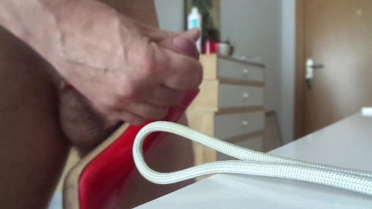 cum over red heels