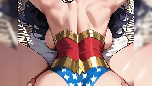Wonder Woman, with her perfect body and big tits, gets fucked on the beach