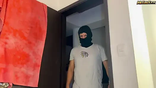 Beautiful big ass Latina is rebuked by a thief in her house.