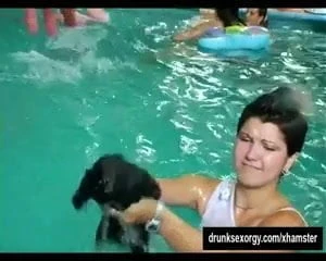 Shameless party babes gets banged at poolside
