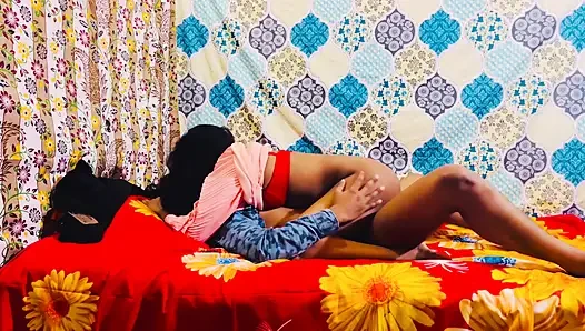 The girl came to her boyfriend's house to convince her but the boyfriend caught her and fucked her fast and made her scream