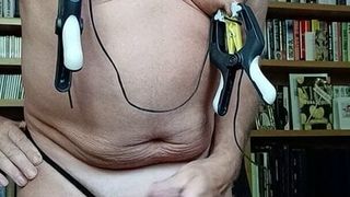 Wank with Nipple cClamps
