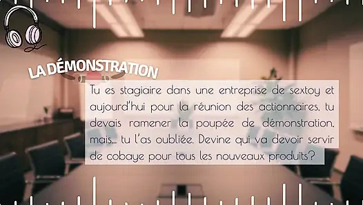 Your boss tries sex toys on you in public - english audio femdom