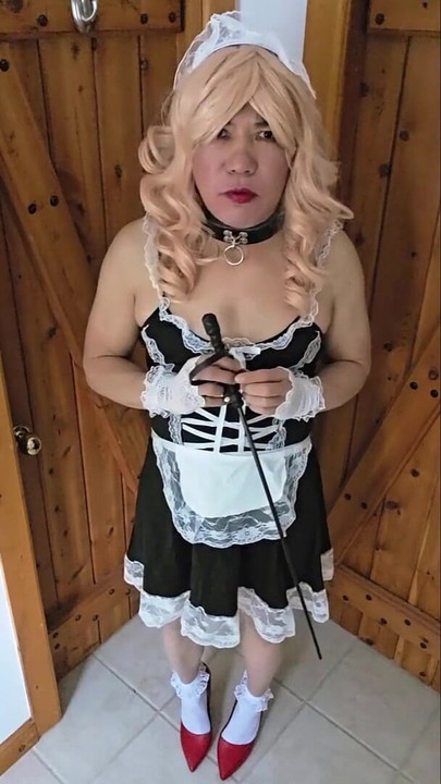 Pathetic Maid Apology Riding Crop Self Punishment | Clip 1