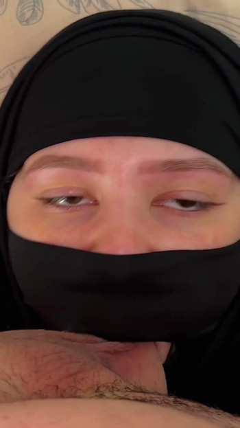 Jaw-dropping moment from "Muslim Woman Pays Debts With Deepthroat Blowjob For Small Flabby Cock"