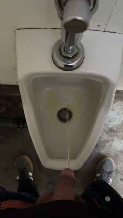 Quick Piss In Filthy Public Bathroom