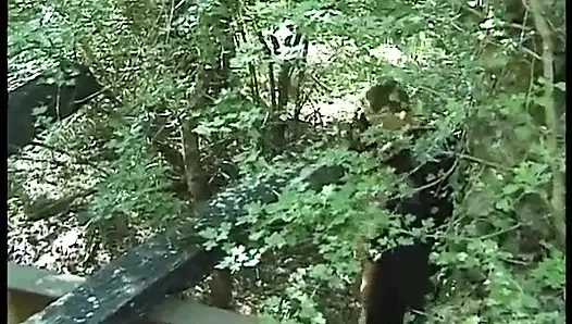 A couple of piggy walkers take a dirty break in the woods!