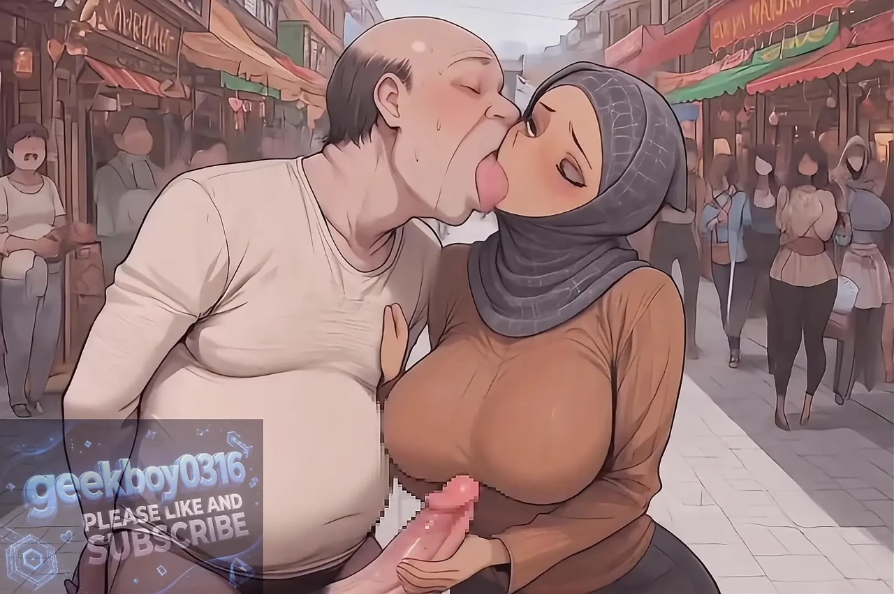 Malaysian hijab girl at street market with big breasts and big butt – ugly man, kiss, sex – hentai ai video