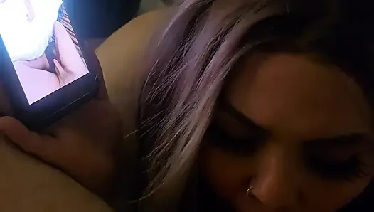 Watching me cuck him during SPH & light CBT! Flat pink pussy chastity for cuckie lol