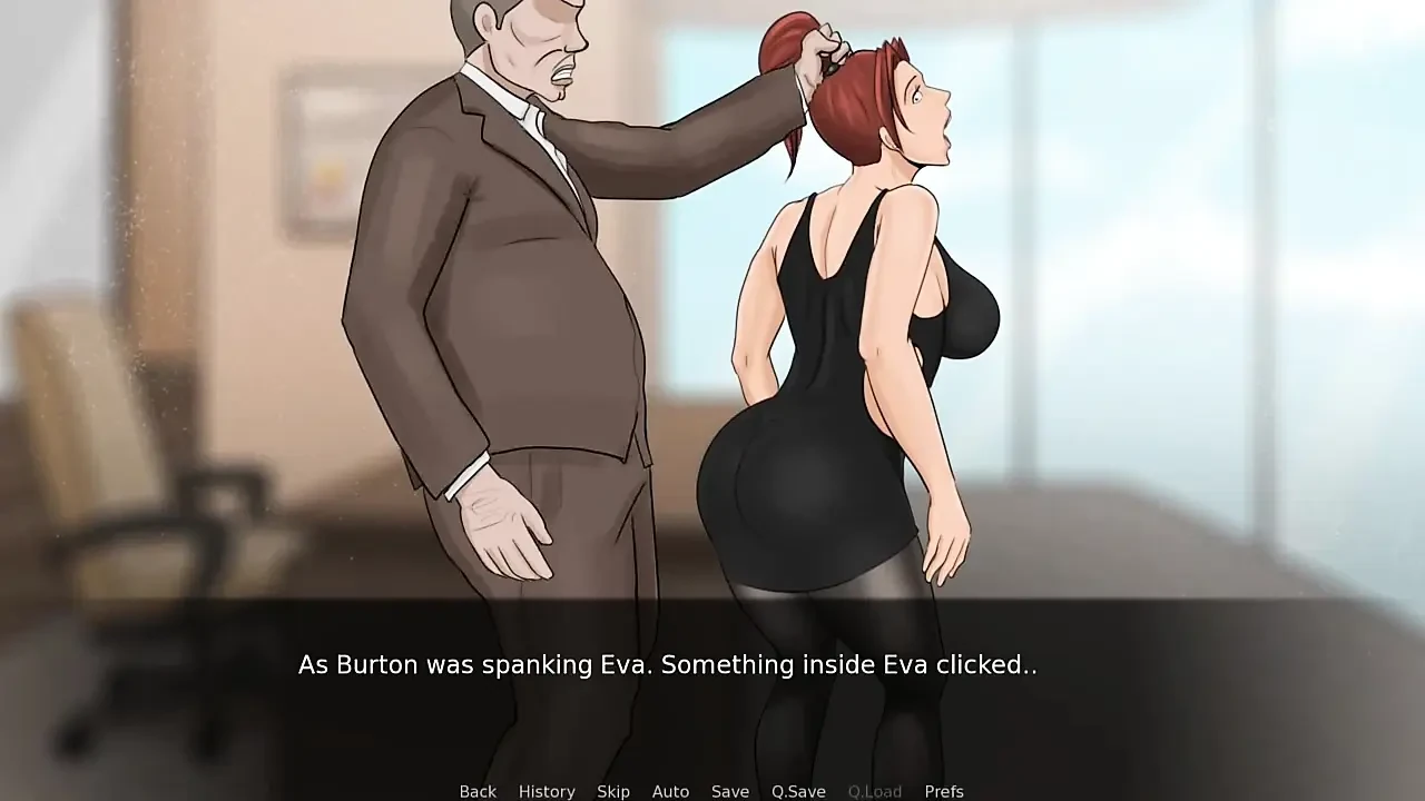 Eva's Ecstasy Gameplay #05 Busty Redhead Is Trained by the Boss to Be Submissive.