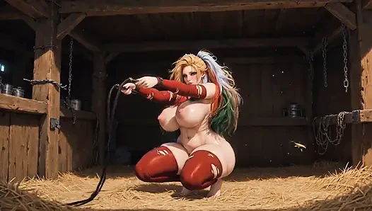 Hot  Whore  with Giant Oiled big Boobs – Bondage Pmv