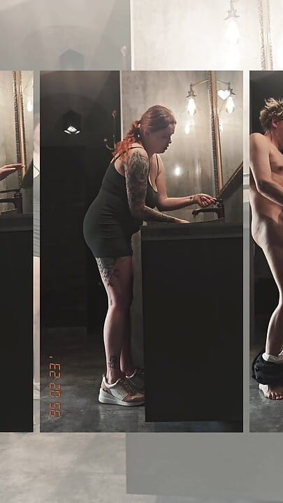 A Camera in a Public Restroom Catches a Strange Man Fucking a Girl Who Is Washing Her Panties.