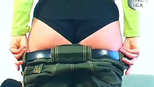 Blonde Slides Thick Glass Dildo Deep Inside