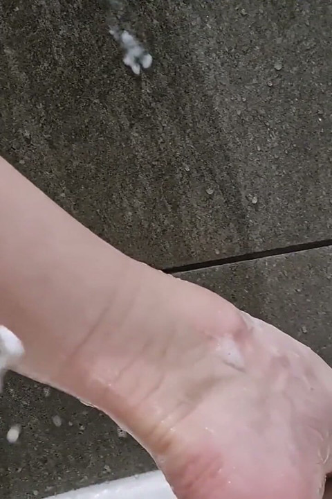 Soapy Shower And Shaving Pussy