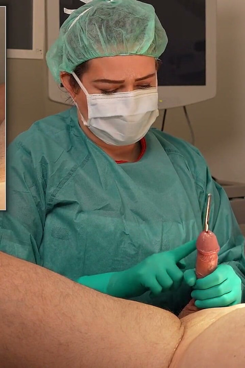 Sounding with Sterile Surgical Latex Gloves and Gown.