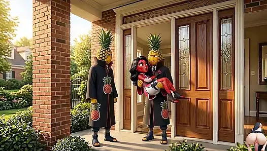 Serial buah: episode 3 - gadis imut dengan stoking stroberi dan gadis nanas berbagi hentai ai yang sensual