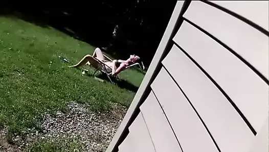 Caught neighbor touching herself and she lets me watch and cum on her