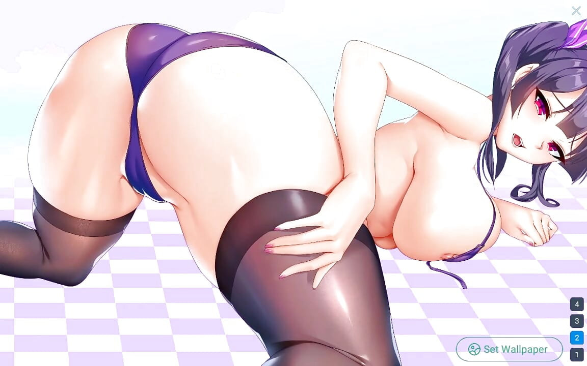 Live Waifu wallpaper - parte 11 - chica universitaria con grandes tetas follada duro por Loveskysan