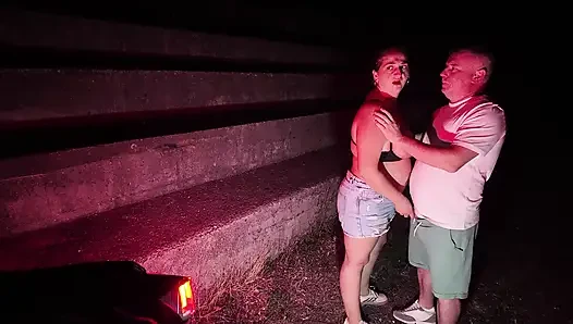 I fuck my slutty friend in the car while her husband is at work... big s...