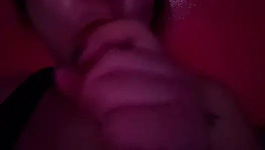 Tongue deep into a pussy.  Skinny hot girl