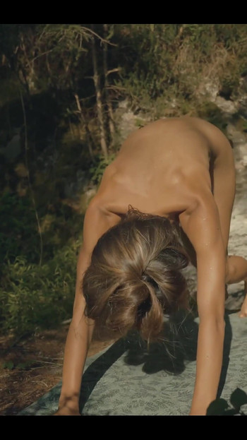Watch me undress during sunrise at a wonderful mountain lake