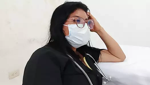 A doctor sensually gropes a soldier in the doctor's office during a consultation.