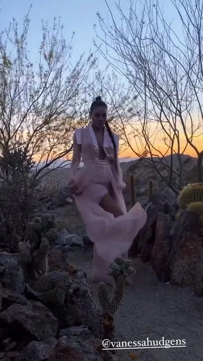 Vanessa Hudgens modeling outside in the desert