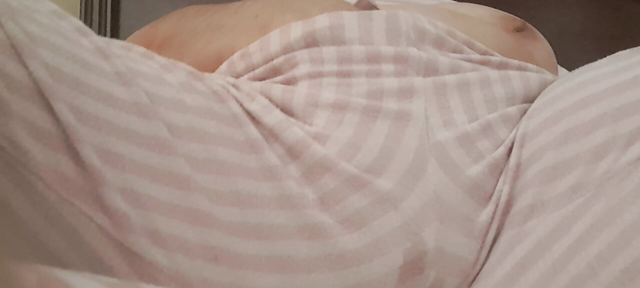putting his fingers in her wet pussy, leaving his pants wet with a jet of orgasm