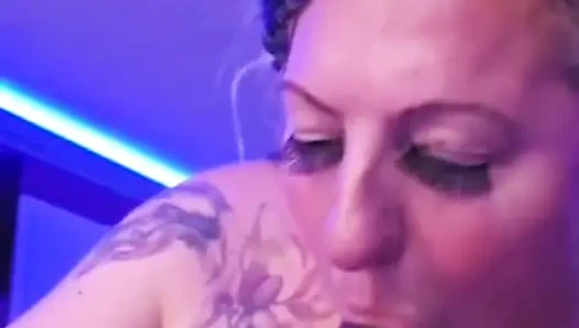 Slutty Swinger Sucks Some Dick in the Club