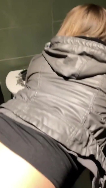 Powerful moment from "Snuck into the Restroom at the Club to have Sex with a Line of People Waiting!"