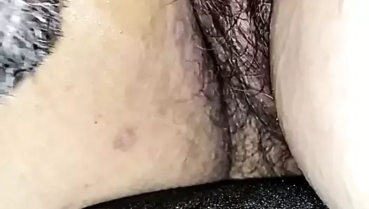 LICKING MY CREAMPIE OUT OF WIFES HAIRY PUSSY