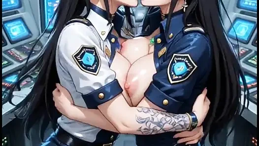 Cyberpunk police control room (Ai animation)