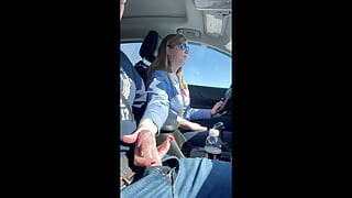 Lisa Jerks off Cock while Driving