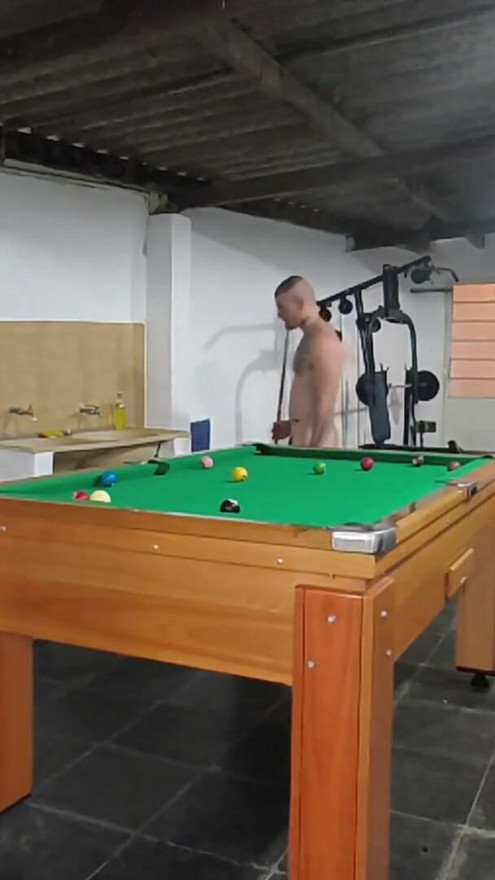 Playing naked pool with my boyfriend and my father-in-law | Clip 2