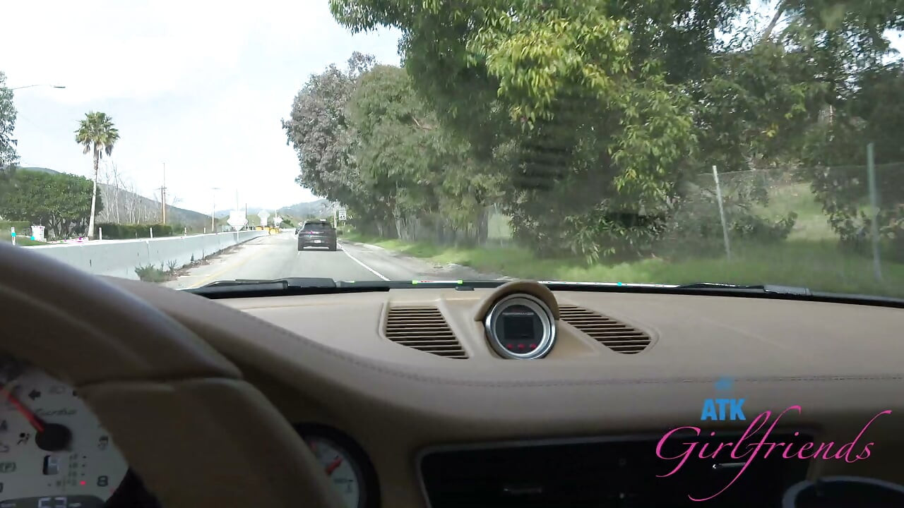 Sweet Amateur Ava Davis in Braces Gives Road Head POV on Car Ride GFE Session