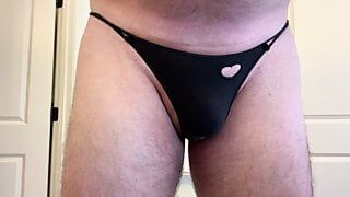 Trying on daughter panties and cumming Part 2