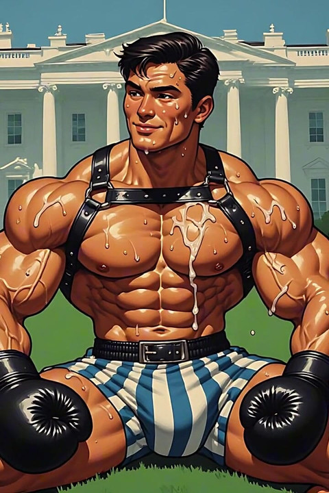 Cum Covered Muscle Men Art