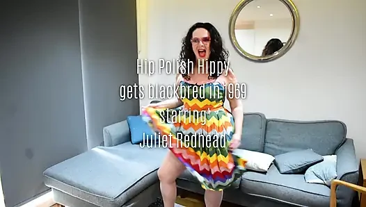Hippe polnische hippie wird in london mit julia, rothaarig, schwarz