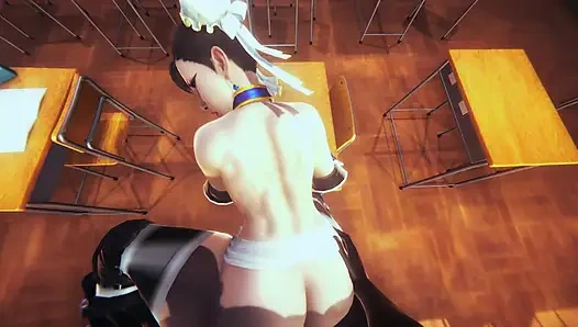 Tombul chun-li büyük zenci yarağıyla sikişiyor