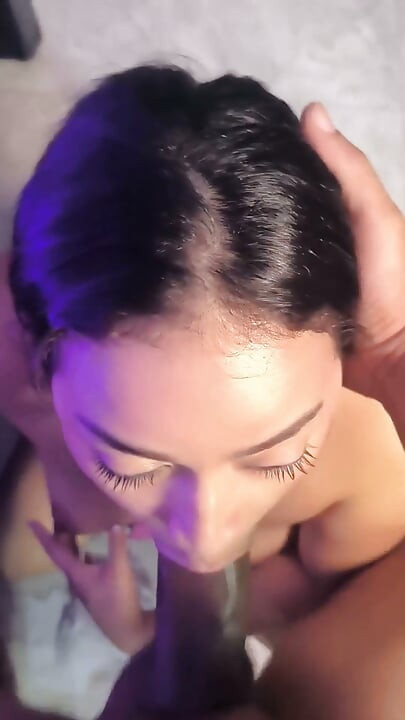 He Puts Her on Her Knees and Fucks Her Throat Mercilessly Until It Cums Inside Her Mouth and All the Milk Comes Out