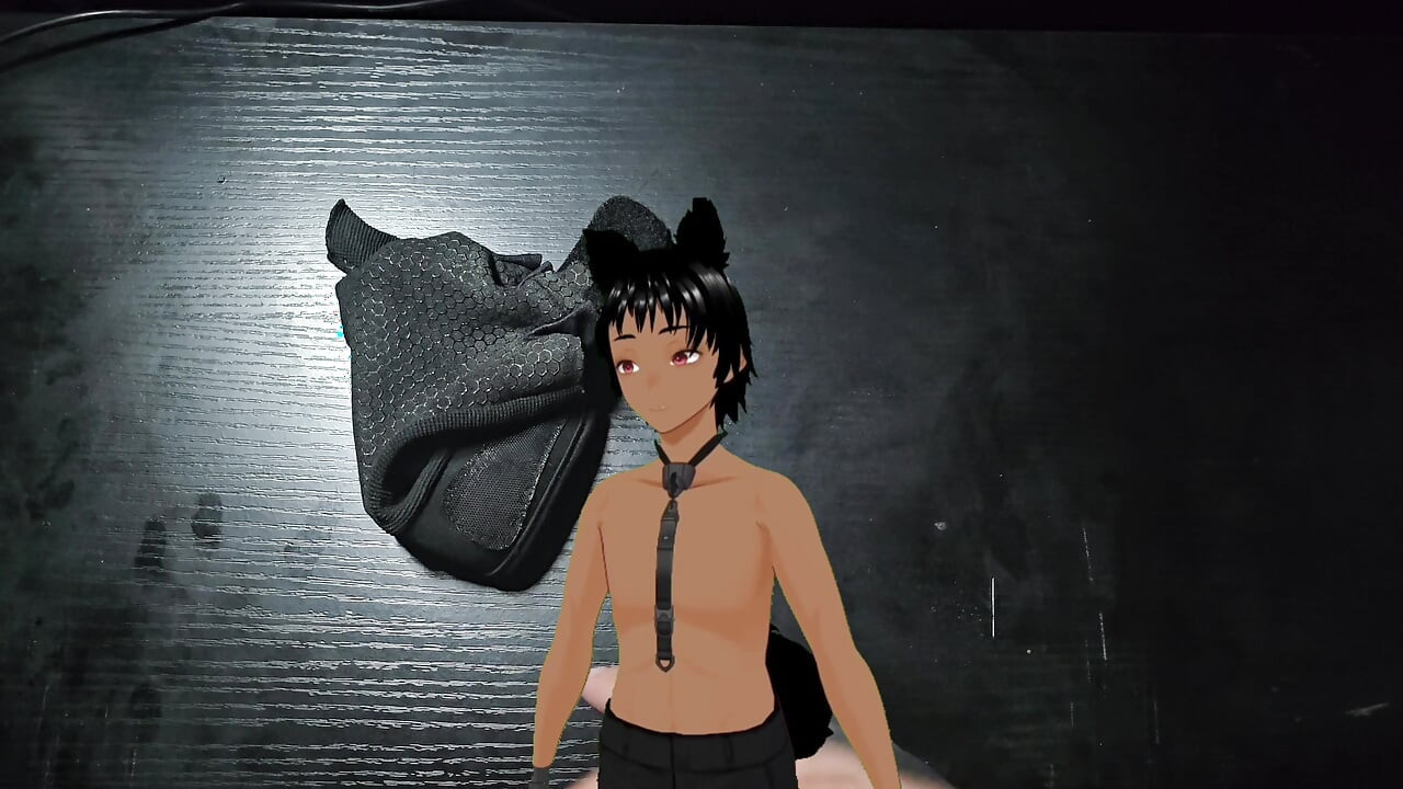 Playing with the pussy of a sex toy!