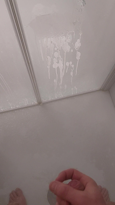 Abundant cumshot in the shower