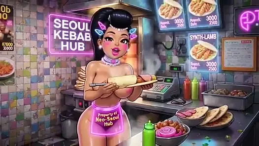 Funny Cartoon Girl Topless, Ai Animation