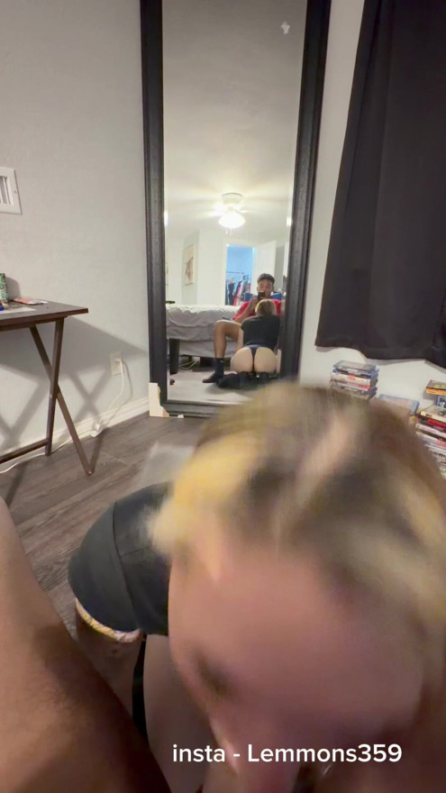 Slutty hotwife loves sucking strangers black cock